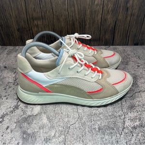 Ecco Womens Athletic Sneakers Cream/Brown/Orange Size 40 (9)